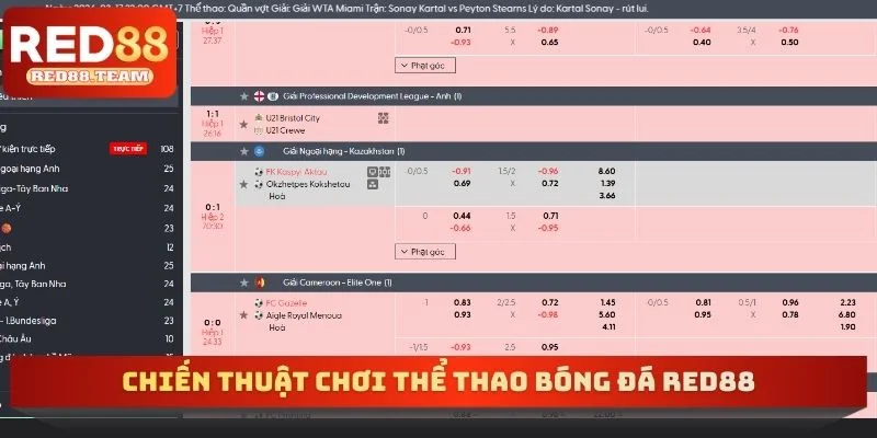 Chiến thuật chơi thể thao bóng đá RED88