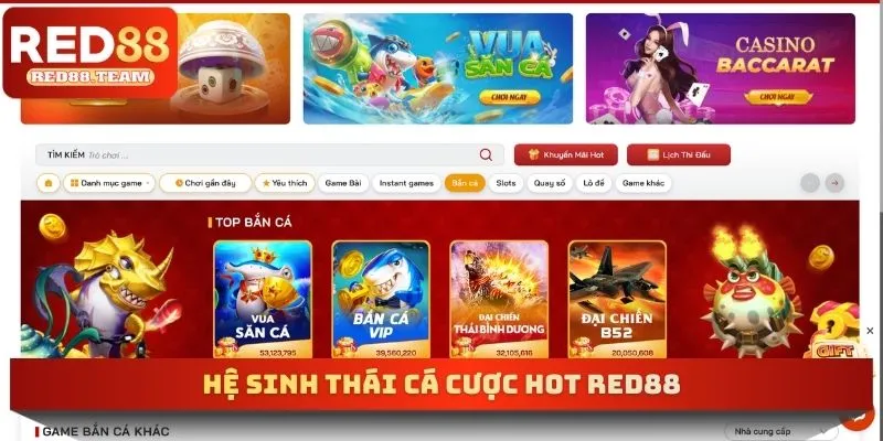Hệ sinh thái cá cược hot RED88
