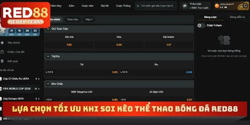 Lựa chọn tối ưu khi soi kèo thể thao bóng đá RED88