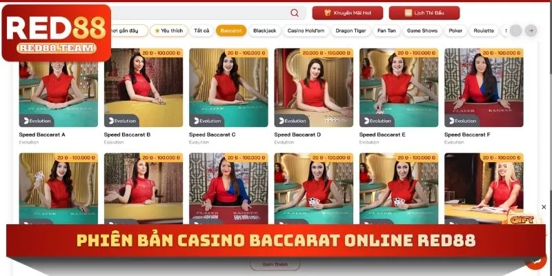Phiên bản Casino Baccarat online RED88