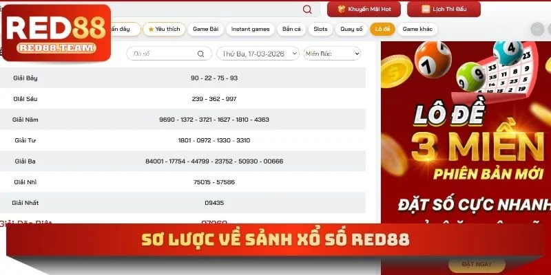 Sơ lược về sảnh xổ số RED88