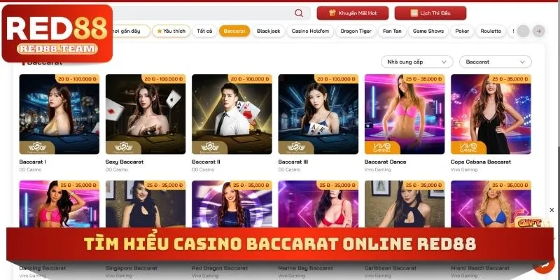 Tìm hiểu Casino Baccarat online RED88